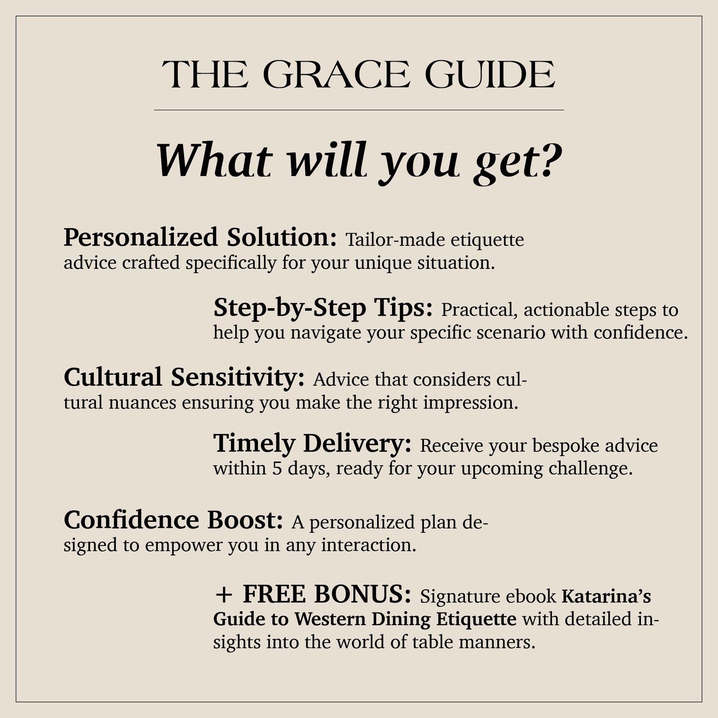 THE GRACE GUIDE: Your Bespoke Etiquette Plan + FREE Ebook!